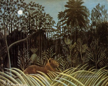  10 - Dschungel mit dem Löwen 1910 Henri Rousseau Post Impressionismus Naive Primitivismus